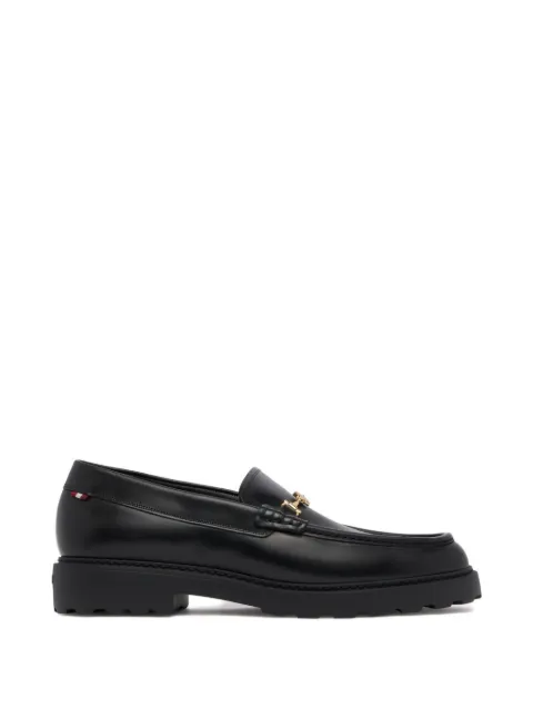 Bally black leather loafers