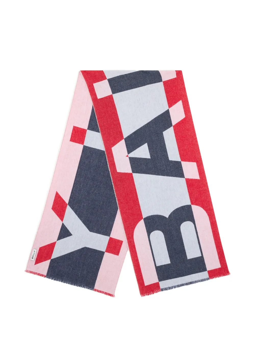Bally geometric-logo scarf - Rosso