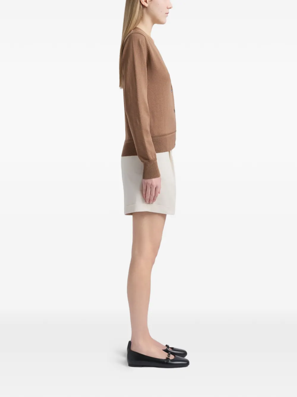  Bally V-neck Ribbed Cardigan - Brown 