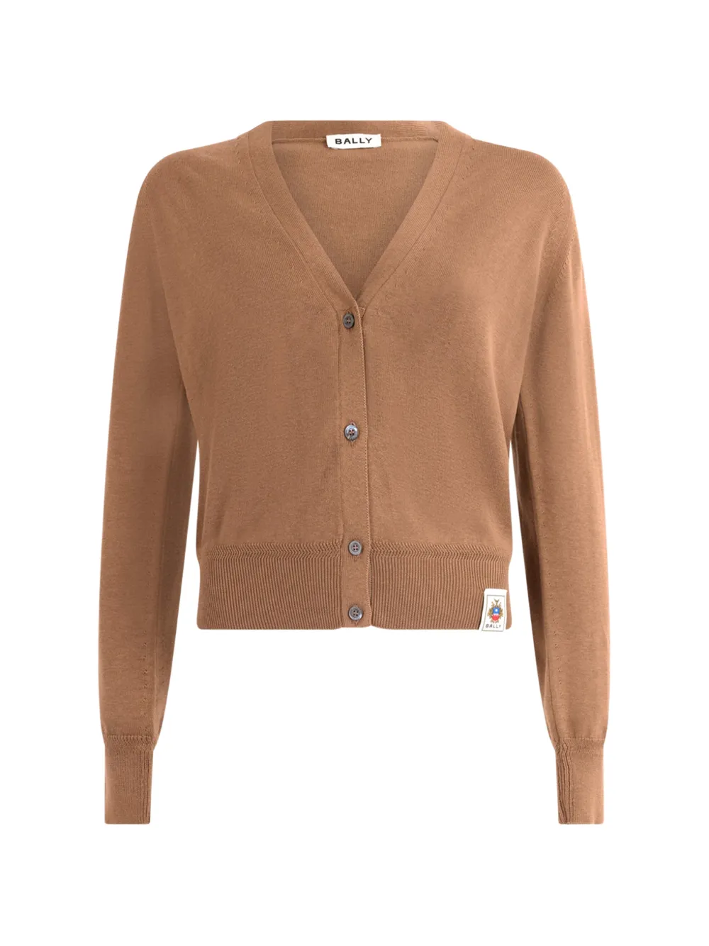 Bally V-neck ribbed cardigan - Marrone