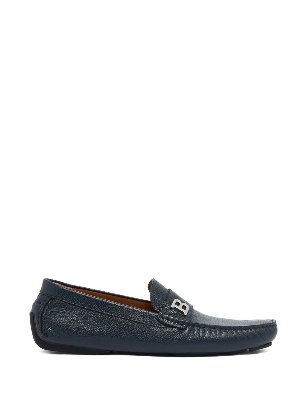 Bally blue leather loafers