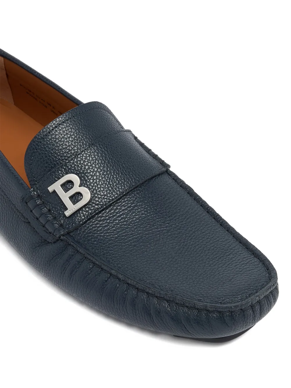 Bally blue leather loafers Blauw