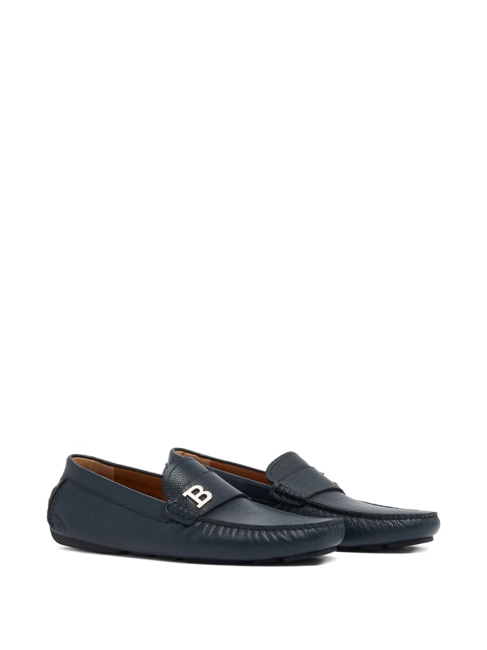 Bally blue leather loafers Blauw