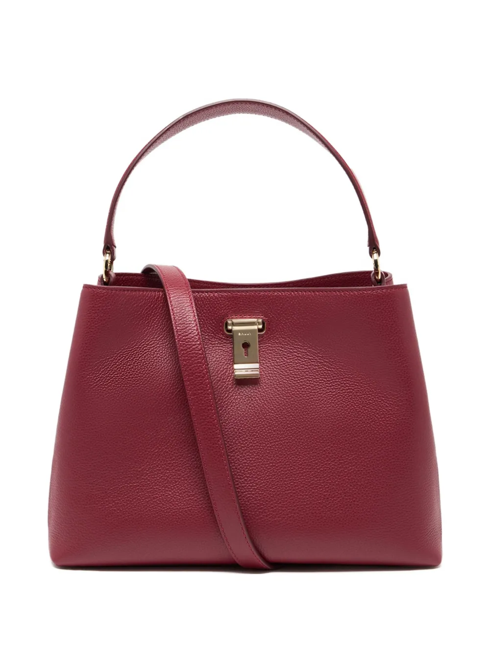 Bally medium Lock Me grained-leather shoulder bag - Rosso