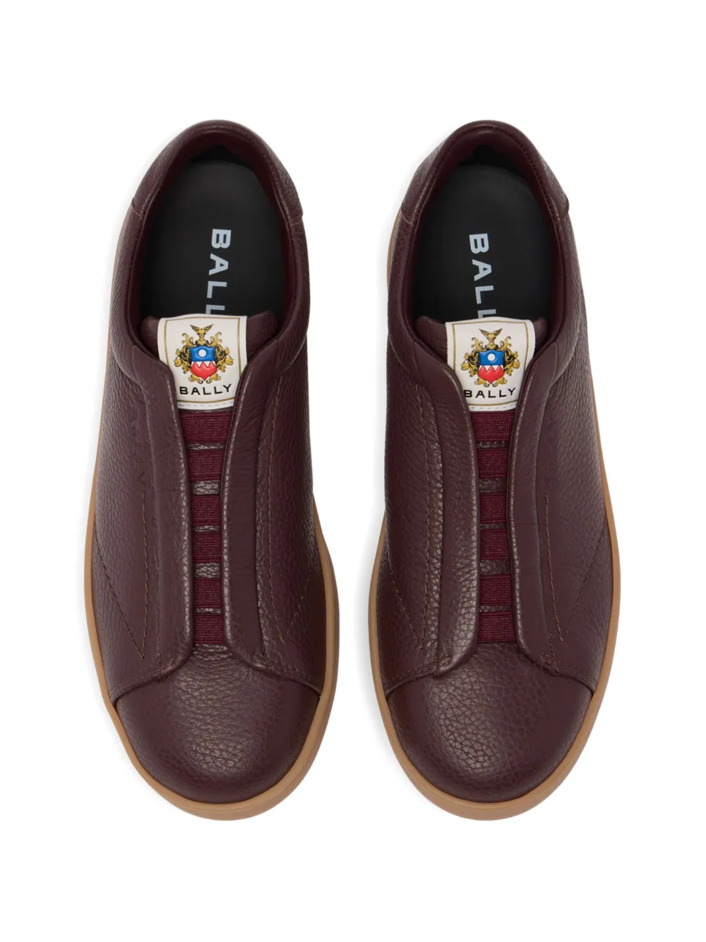 Bally Crest sneakers van bewerkt leer Bruin