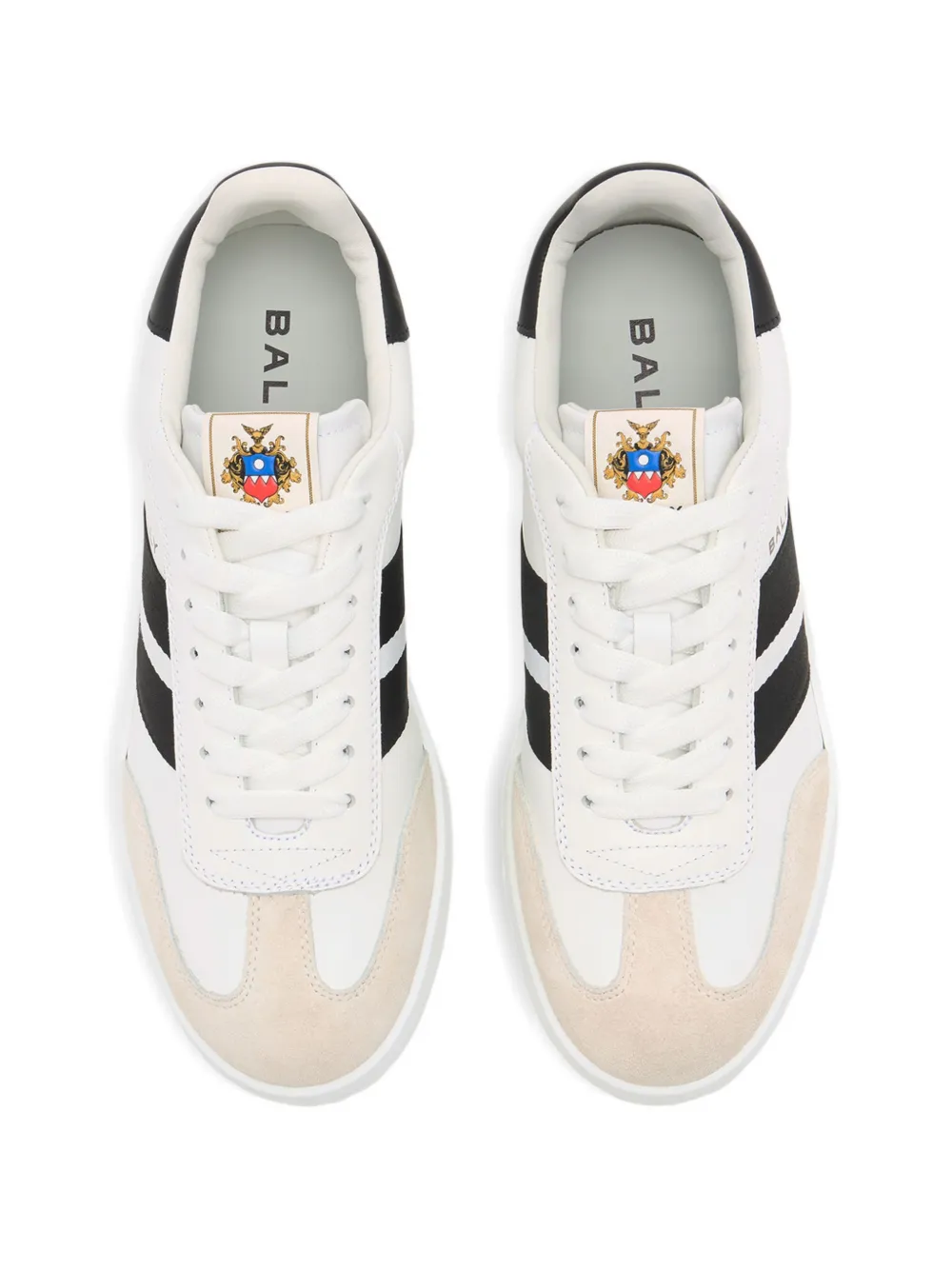 Bally Crest gestreepte leren sneakers Wit