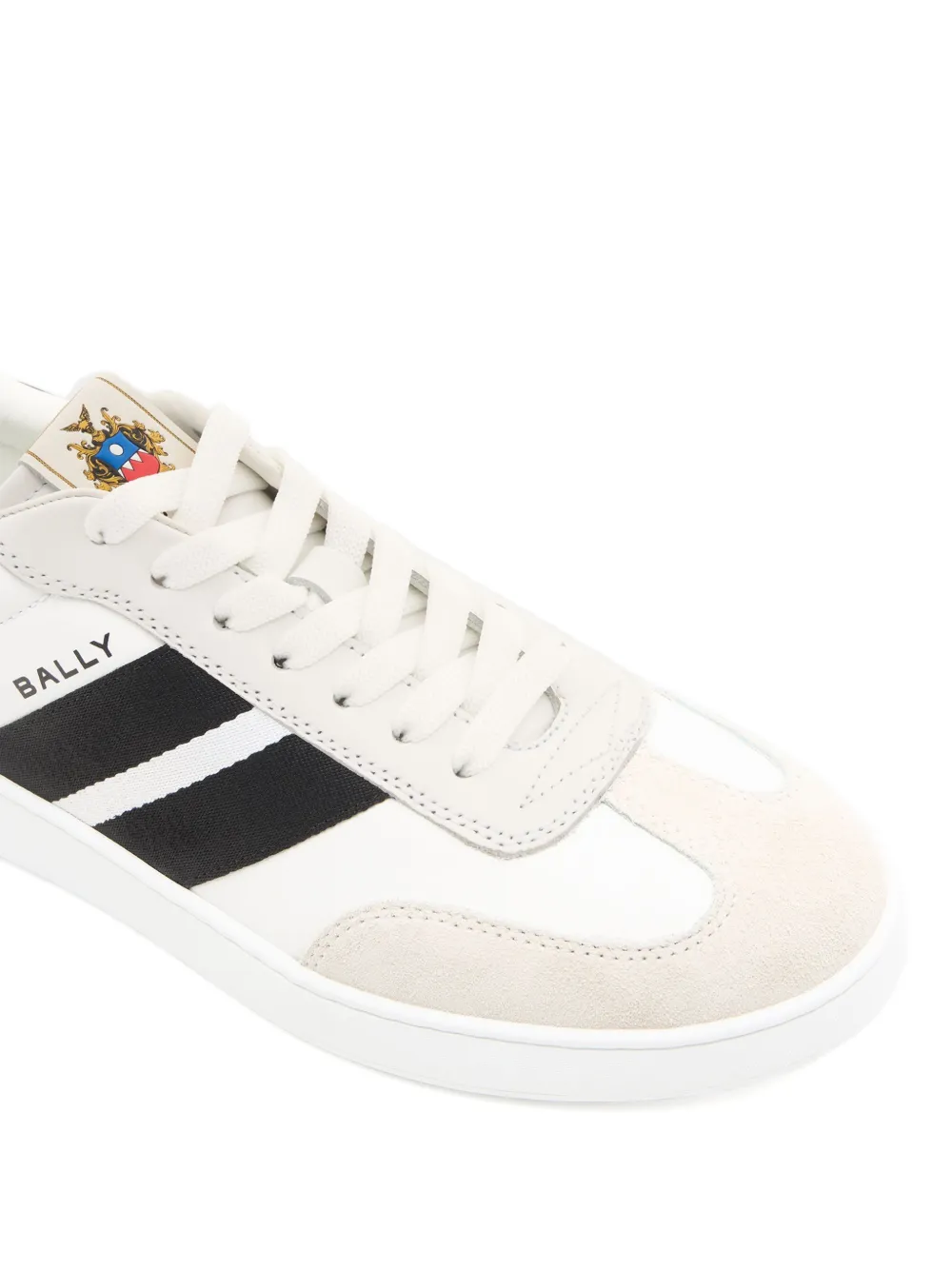 Bally Crest gestreepte leren sneakers Wit
