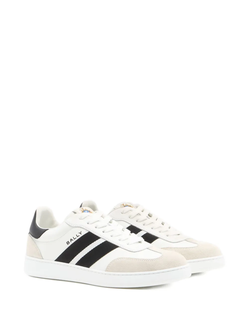Bally Crest gestreepte leren sneakers Wit