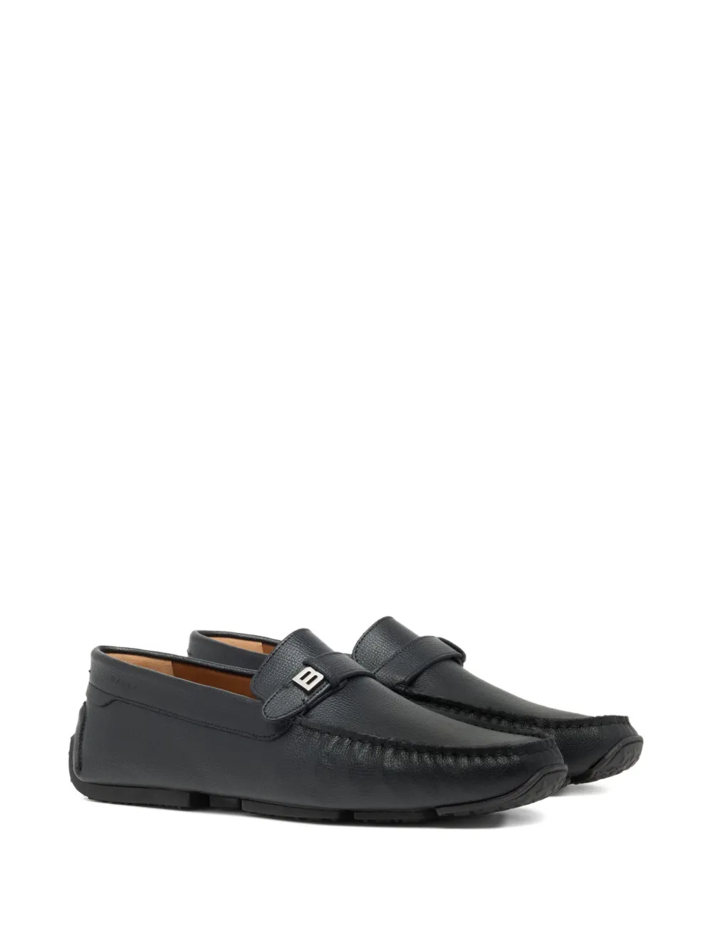 Bally Pilot Driver grained-leather loafers Zwart
