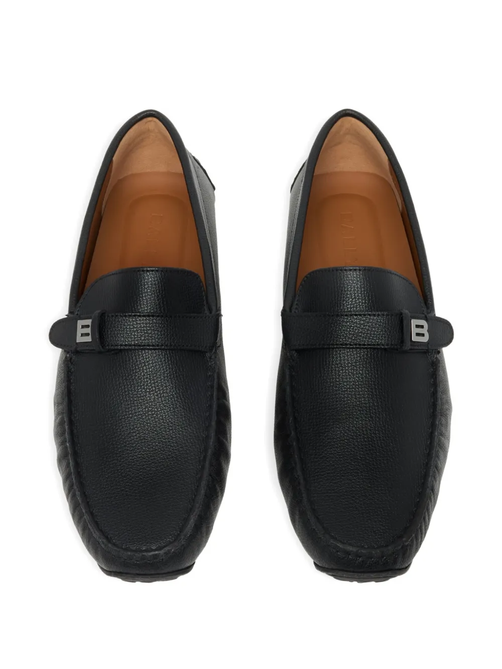 Bally Pilot Driver grained-leather loafers Zwart