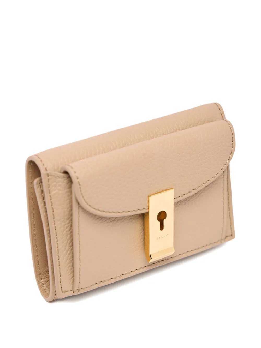  Bally Lock Me Grained-leather Wallet - Neutrals 