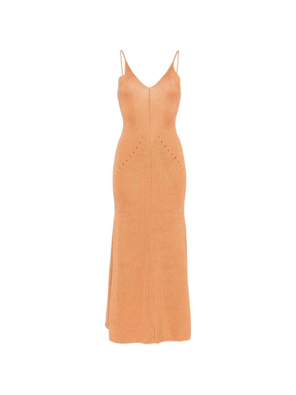 Erika Cavallini ribbed-knit open-back maxi dress - Marrone