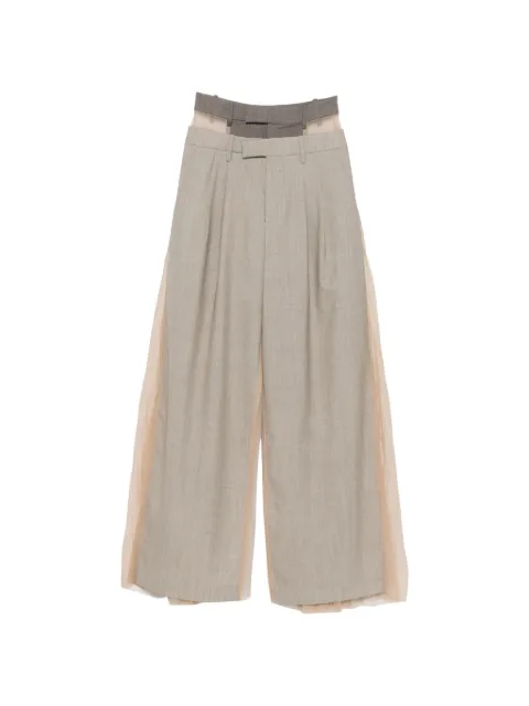 Erika Cavallini pantalon ample à empiècement en résille