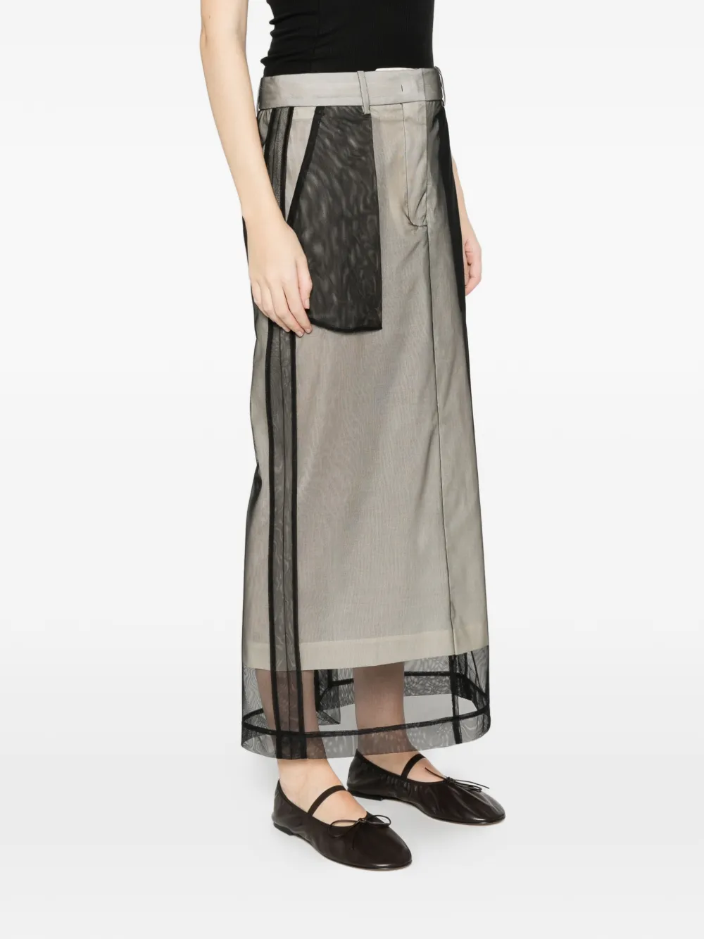  Erika Cavallini Mesh Panel Skirt - Neutrals 