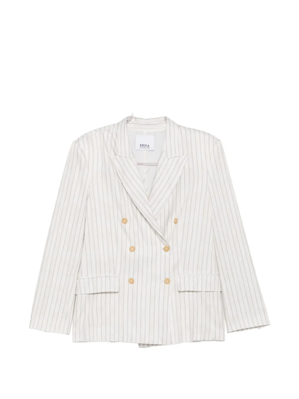 Erika Cavallini pinstripe double-breasted jacket - Nude