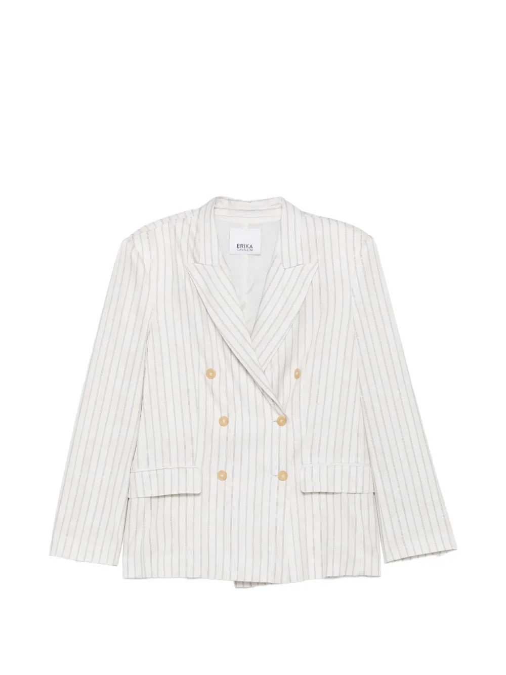 Erika Cavallini pinstripe double-breasted jacket - Toni neutri