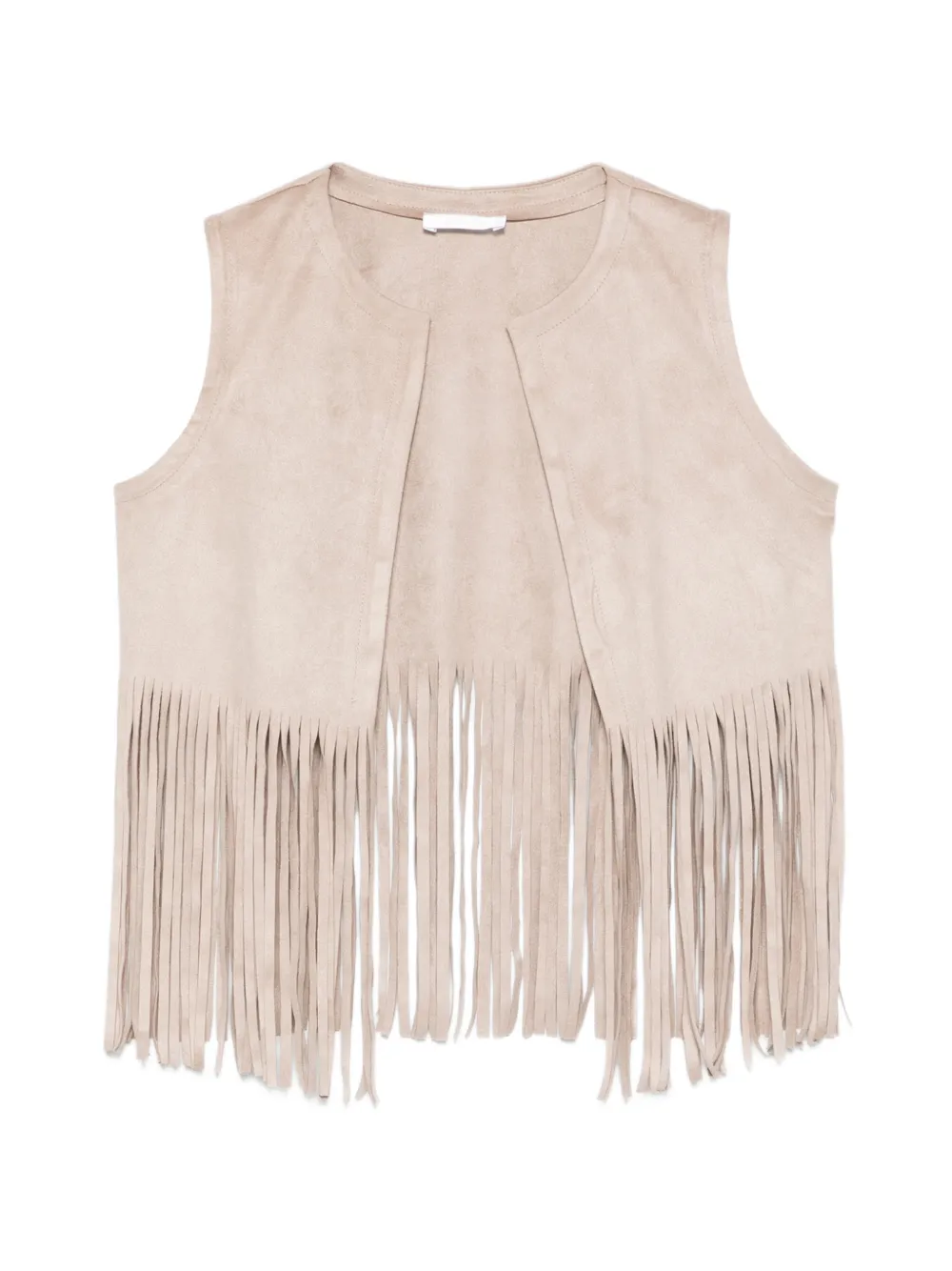 Miss Grant Kids fringed-detail gilet - Nude