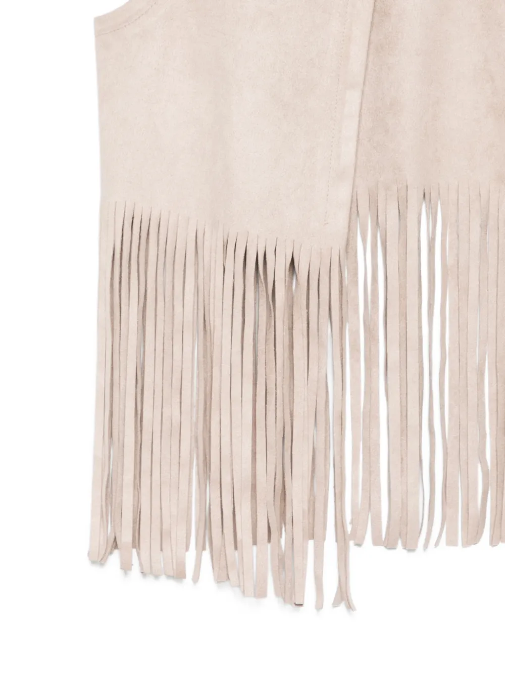 Miss Grant Kids Gilet met franje detail Beige