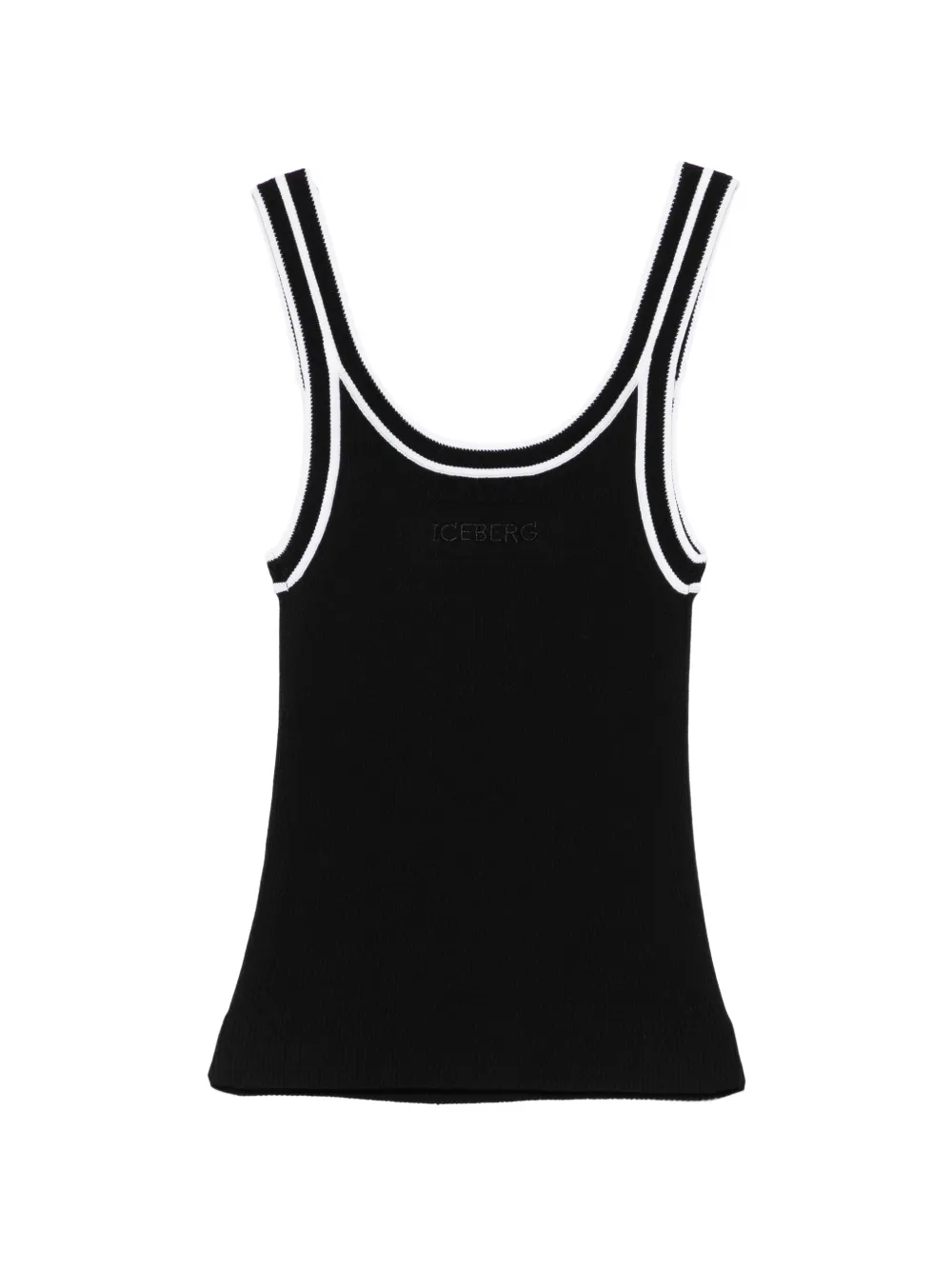  Iceberg Striped Knit Top - Black 