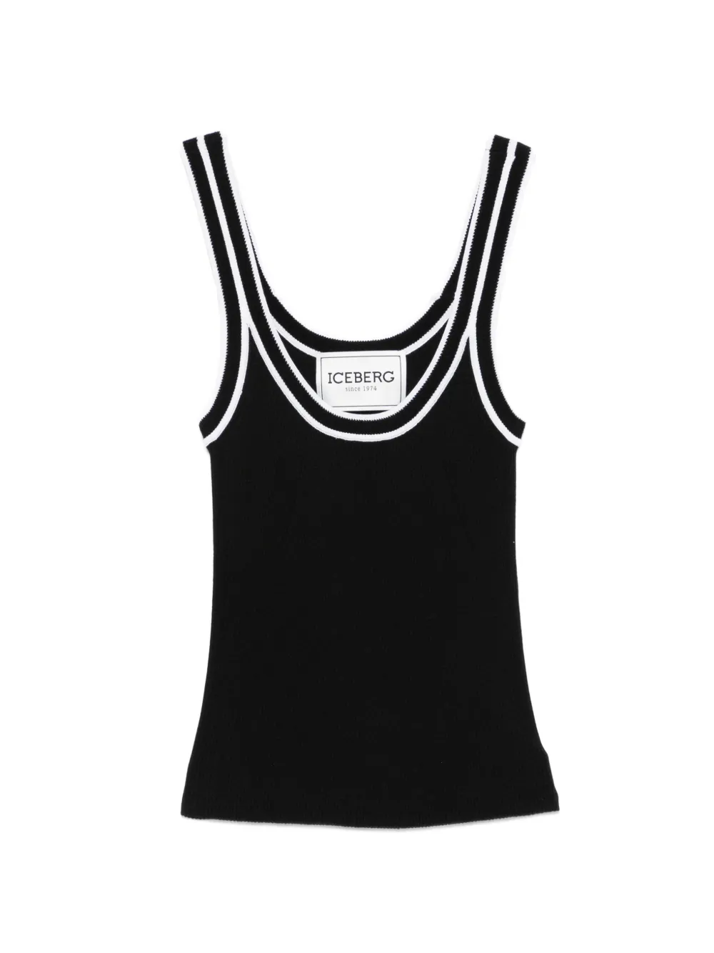 Iceberg Top a righe in maglia - Nero