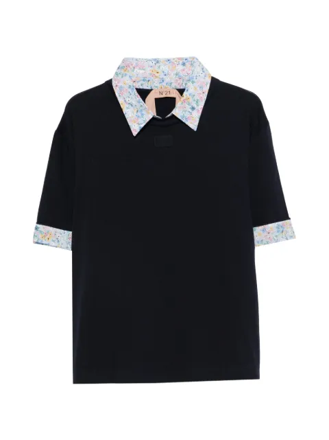 Nº21 floral-collar T-shirt