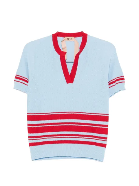Nº21 striped V-neck top