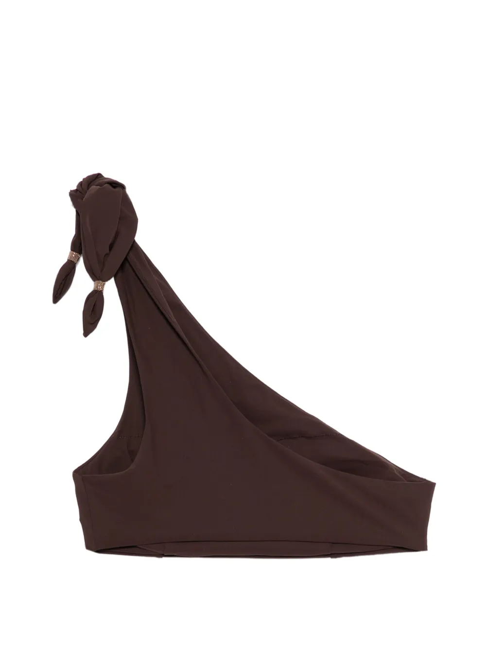 Brunello Cucinelli Geknoopte asymmetrische bikinitop Bruin