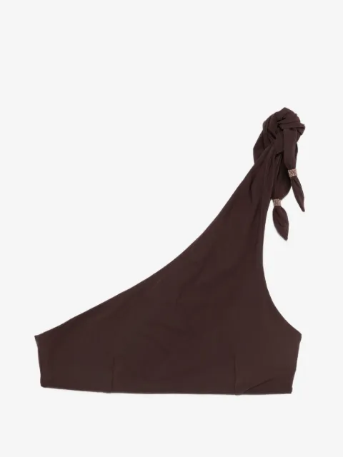 Brunello Cucinelli knot one-shoulder bikini top