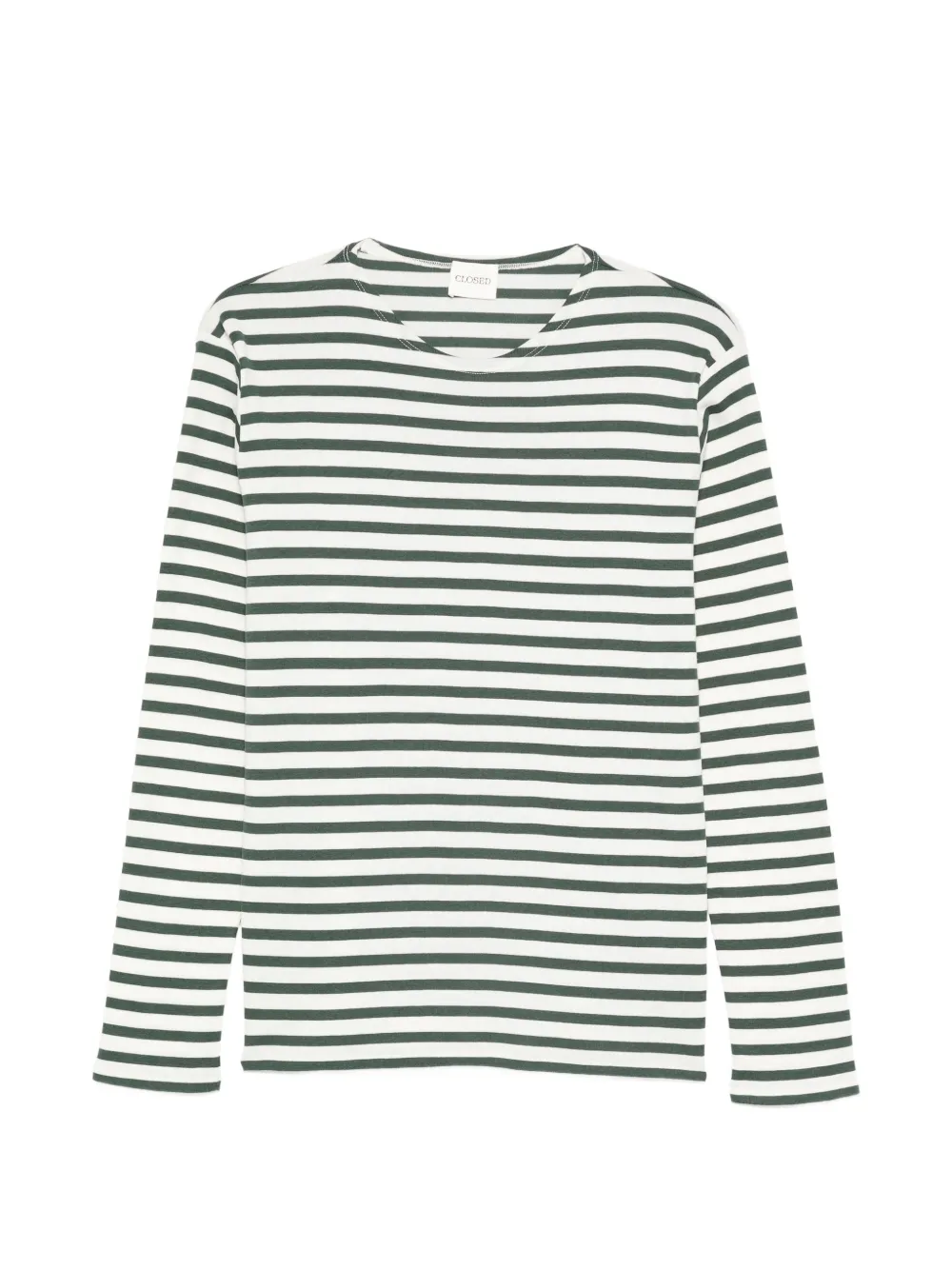 Closed striped T-shirt - Verde