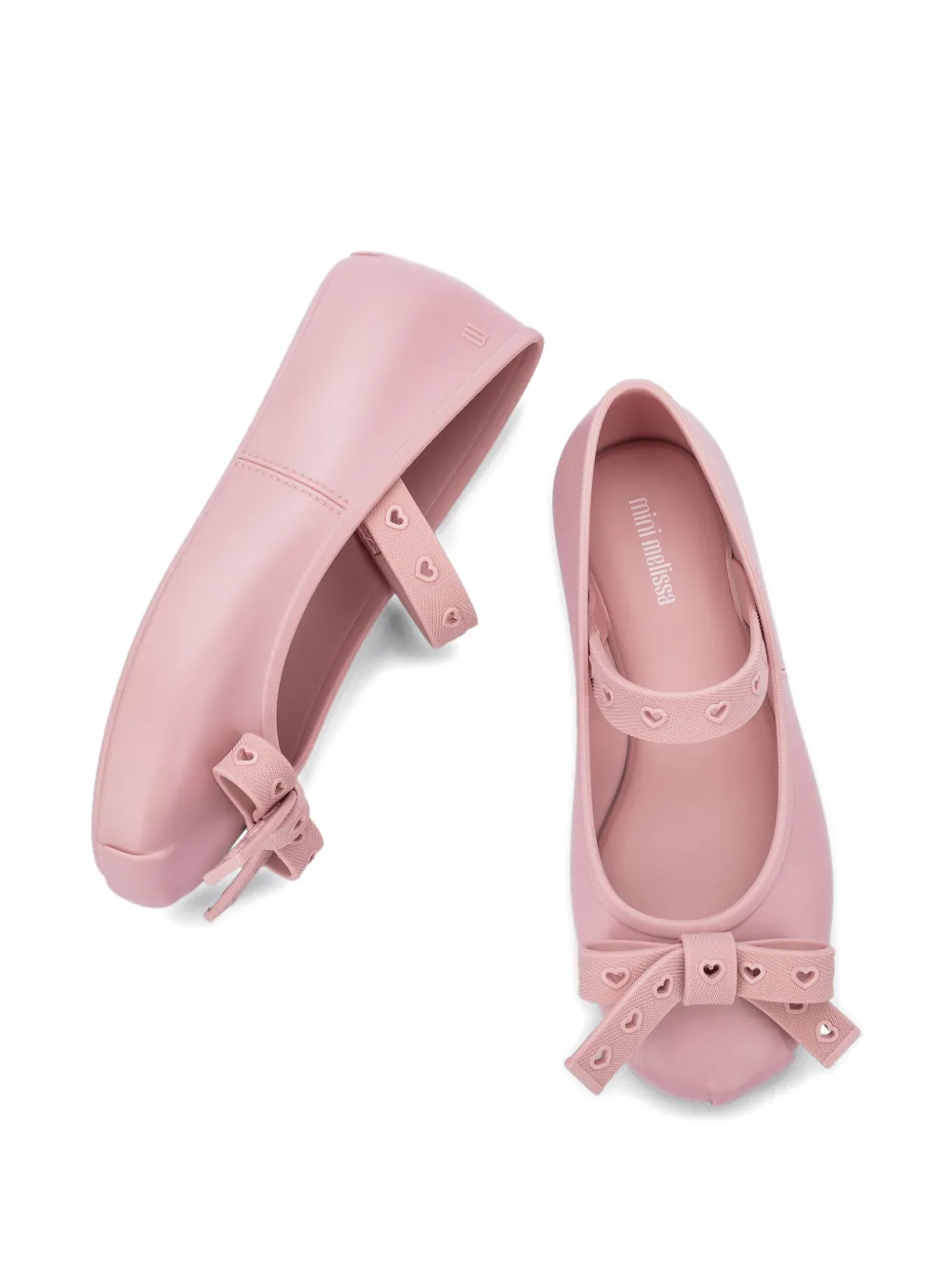 Mini Melissa Ballerina's met hartapplicatie en strik Roze