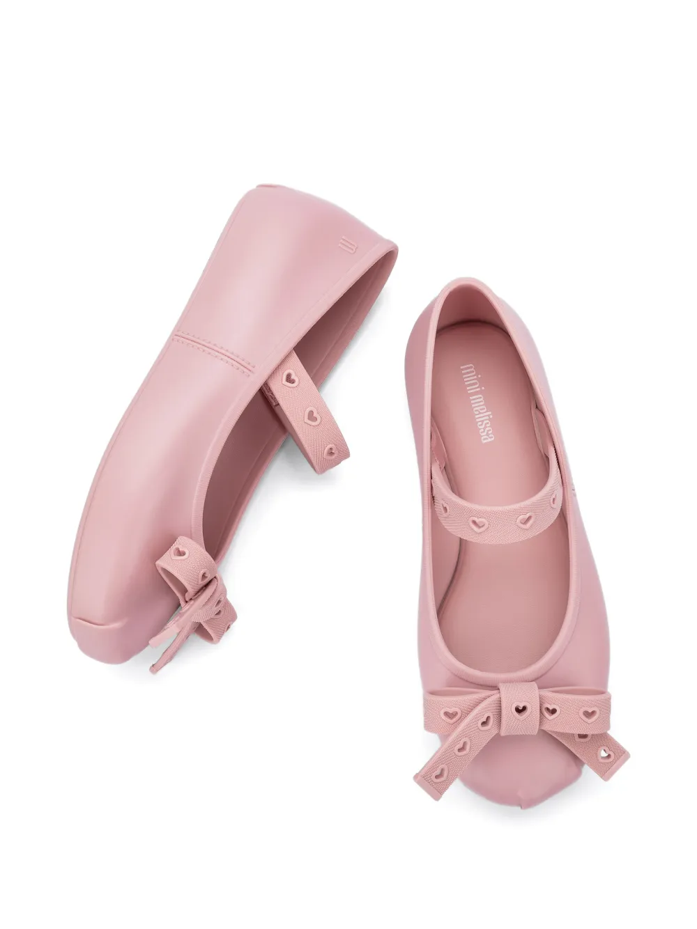  Mini Melissa Heart-appliqué Bow Ballerina - Pink 