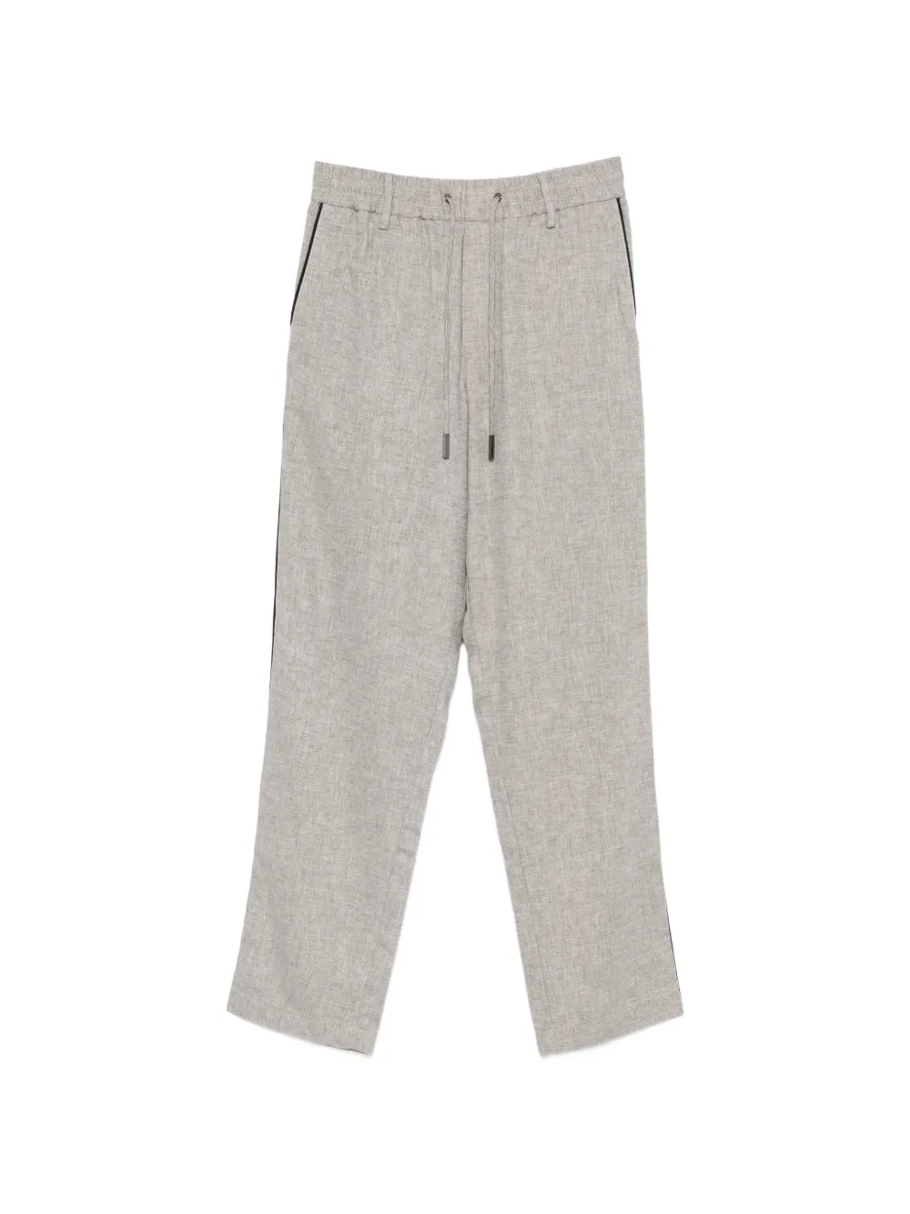 Iceberg drawstring side-stripe linen trousers - Grigio