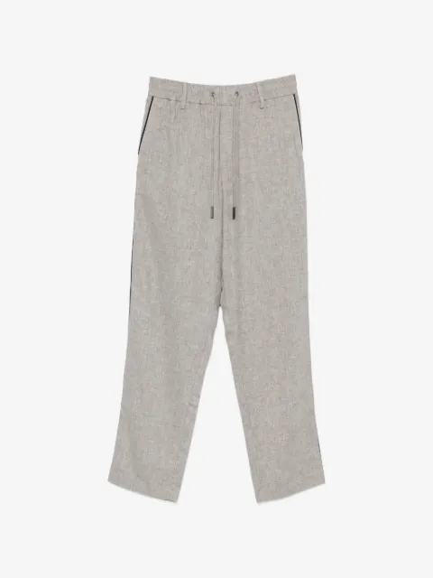 Iceberg drawstring side-stripe linen trousers