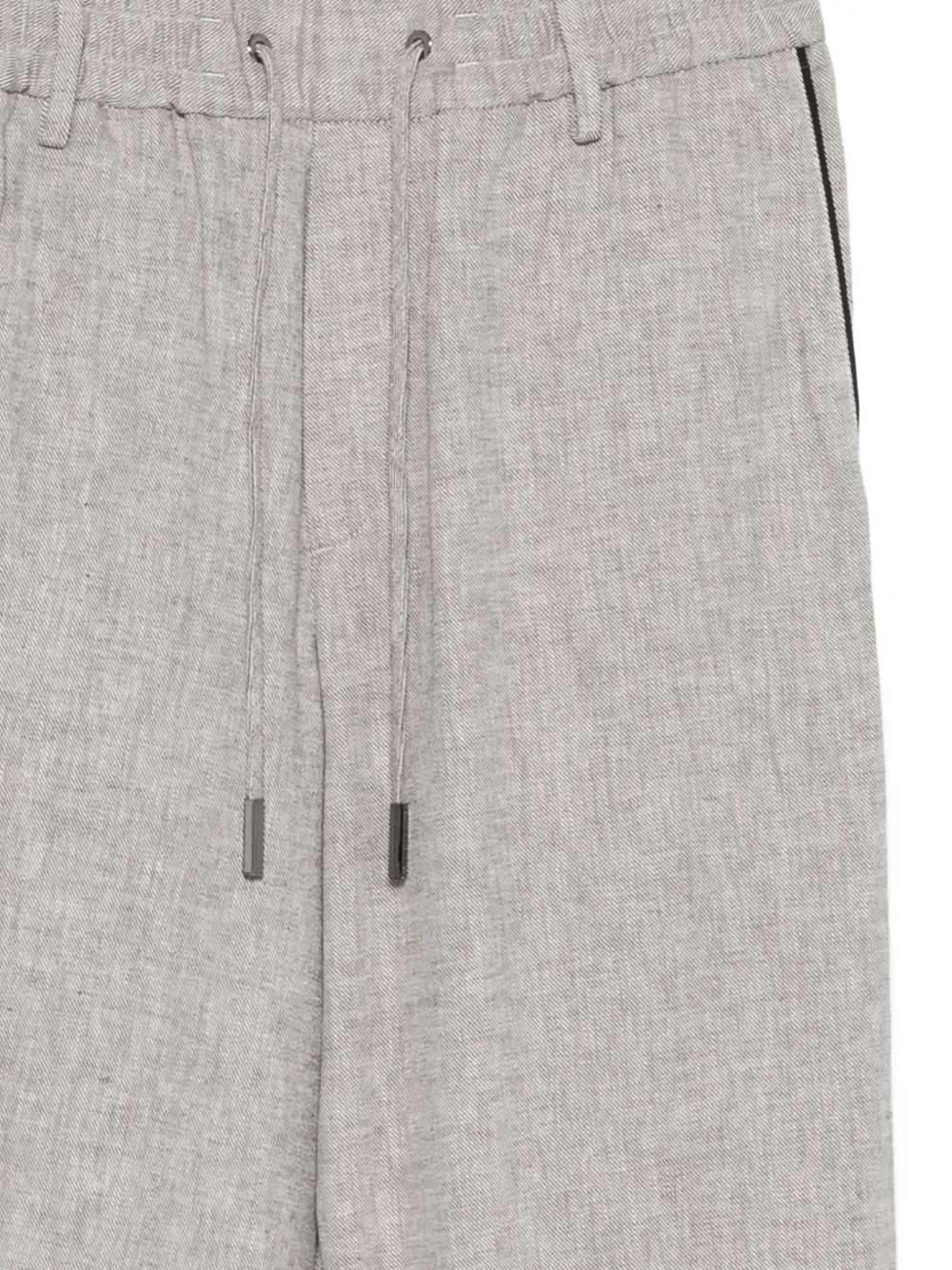 Iceberg Linnen broek met trekkoord en zijstreep Grijs