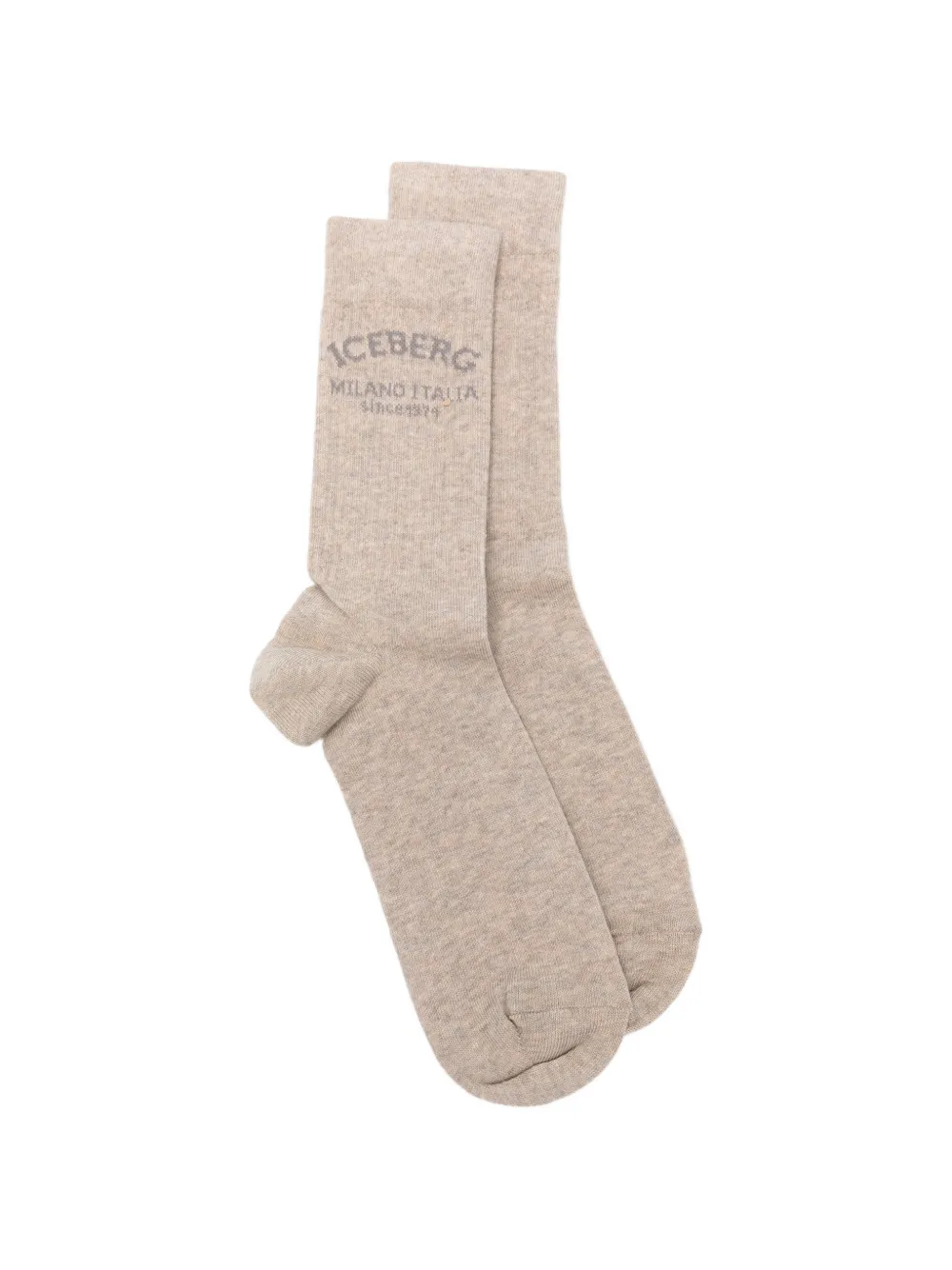 Iceberg logo-intarsia socks - Nude