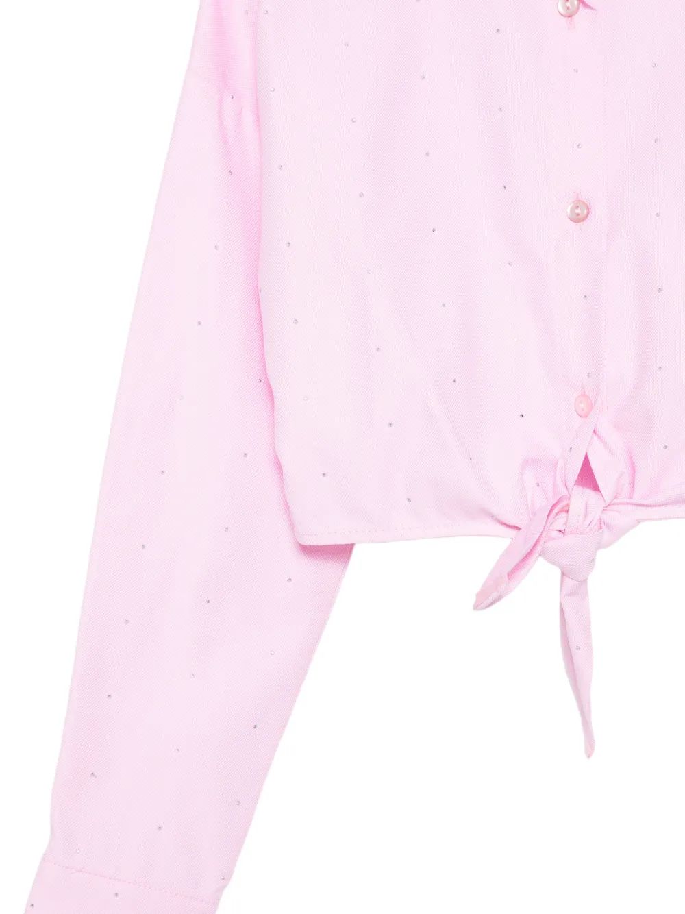  Miss Grant Kids Tie-front Shirt - Pink 