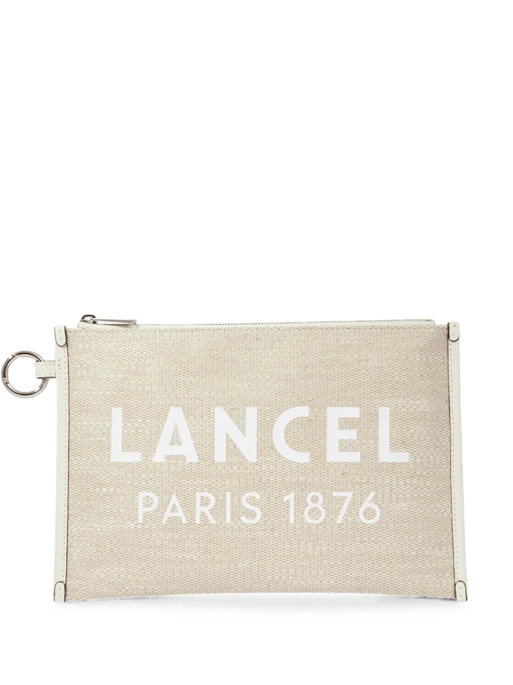 Lancel logo-print pouch - Nude