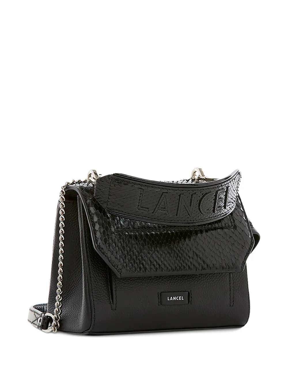 Lancel Kleine tas met omslag met slangen-effect Zwart