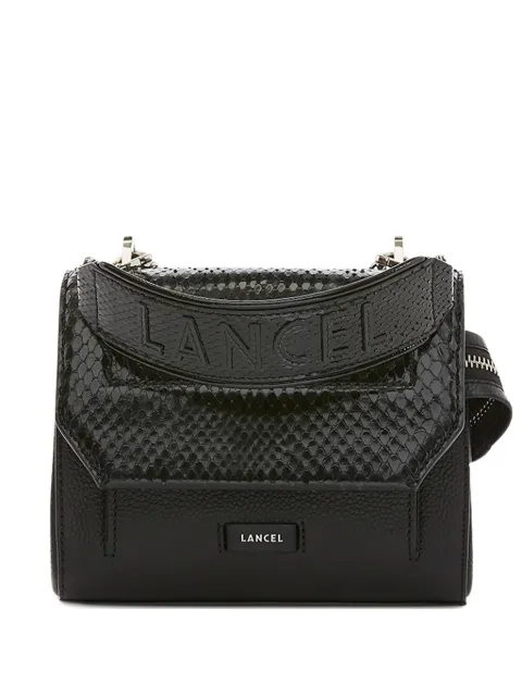 Lancel snakeskin flap mini bag