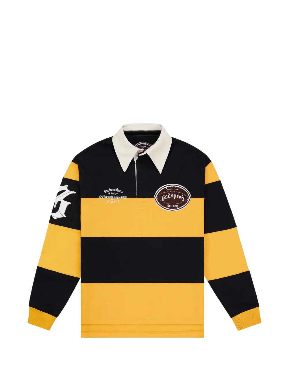 GODSPEED striped-pattern rugby polo-shirt - Nero