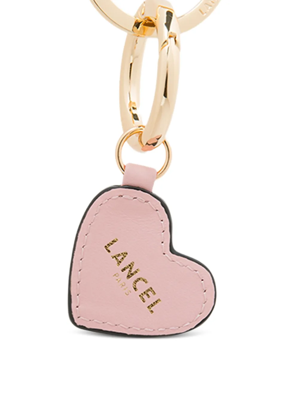  Lancel Leather Heart Keychain - Gold 