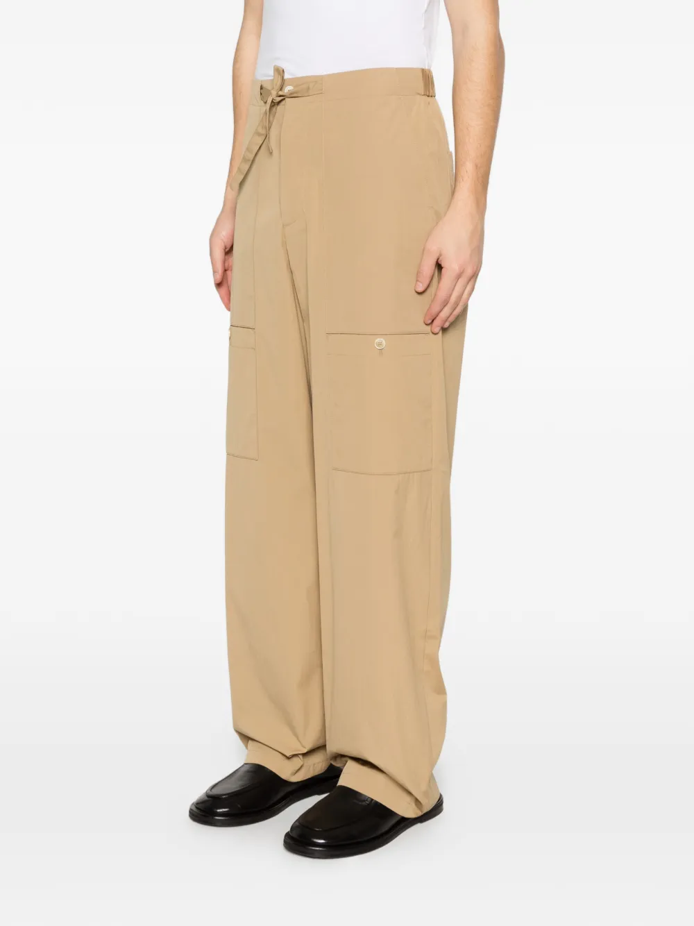 Jil Sander Katoenen popeline cargo broeken Beige