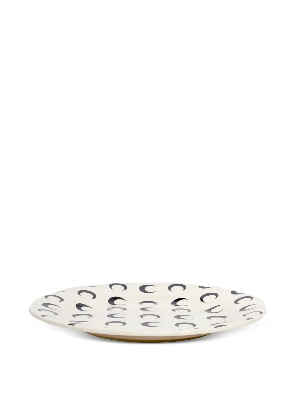  Marine Serre Moon-pattern Plate (set Of Two) - Neutrals 