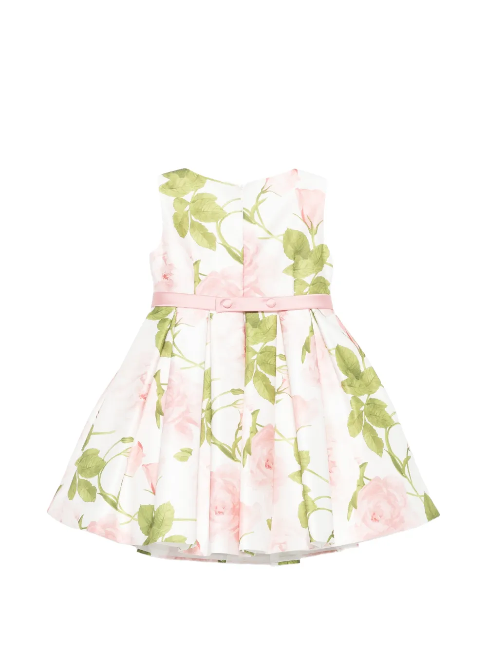 Colorichiari Jurk met bloemenprint en strik Wit