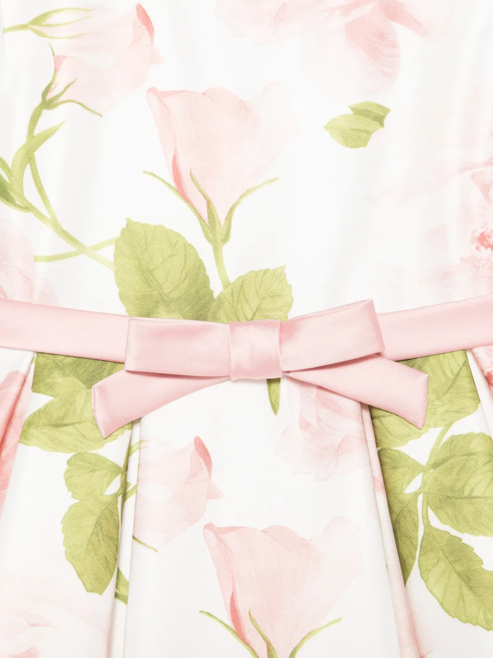 Colorichiari Jurk met bloemenprint en strik Wit