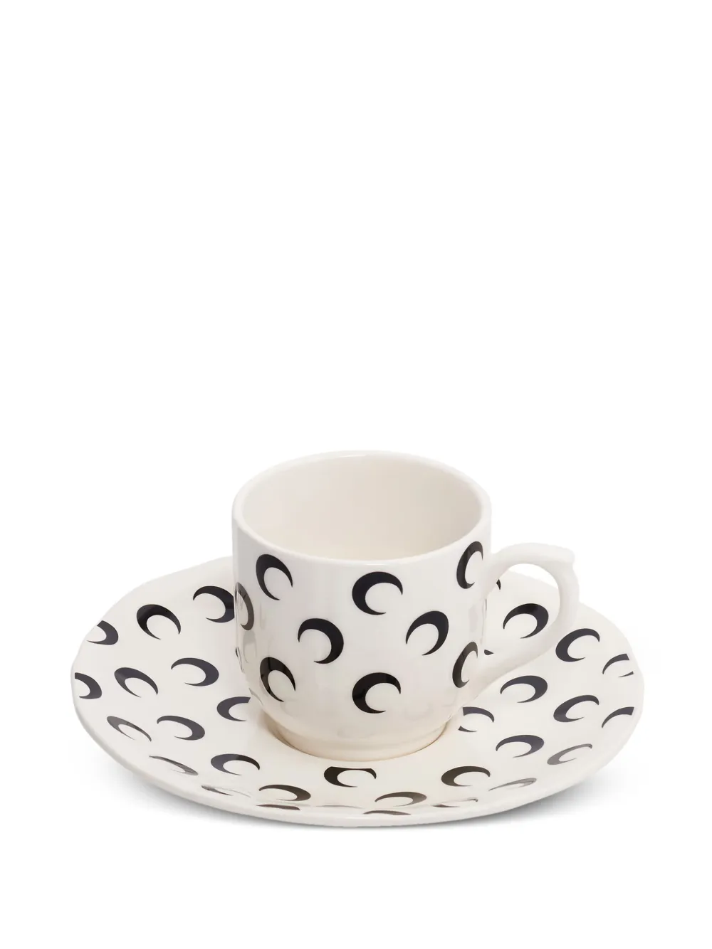  Marine Serre Moon-motif Coffee Cup (set Of Two) - Neutrals 