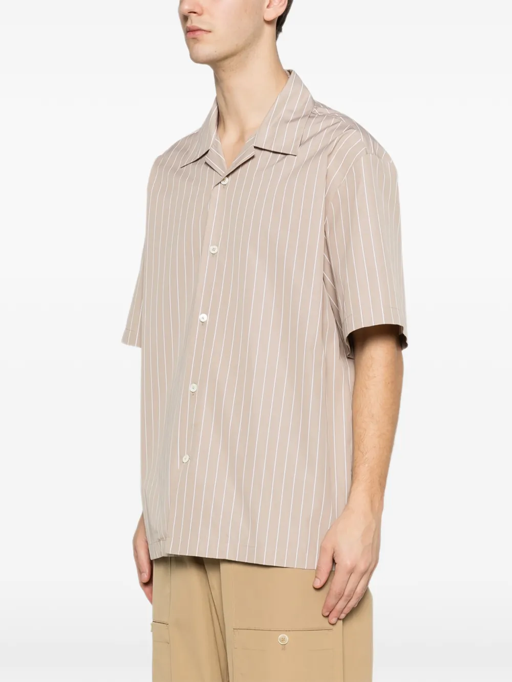  Jil Sander Stripe-pattern Short-sleeve Shirt - Neutrals 