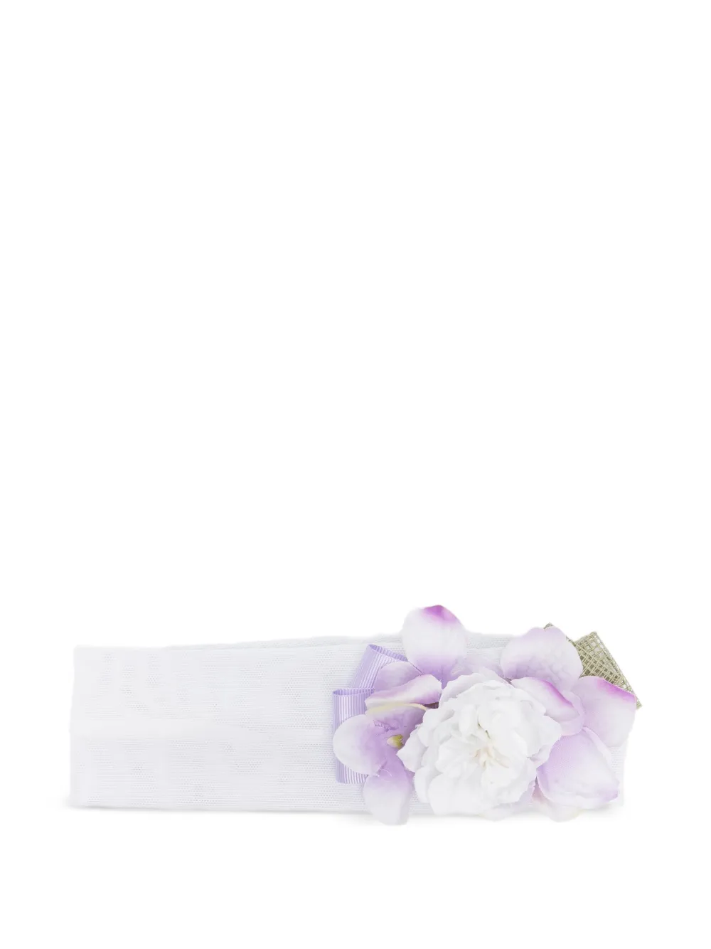 Colorichiari floral-appliqué head band - Bianco