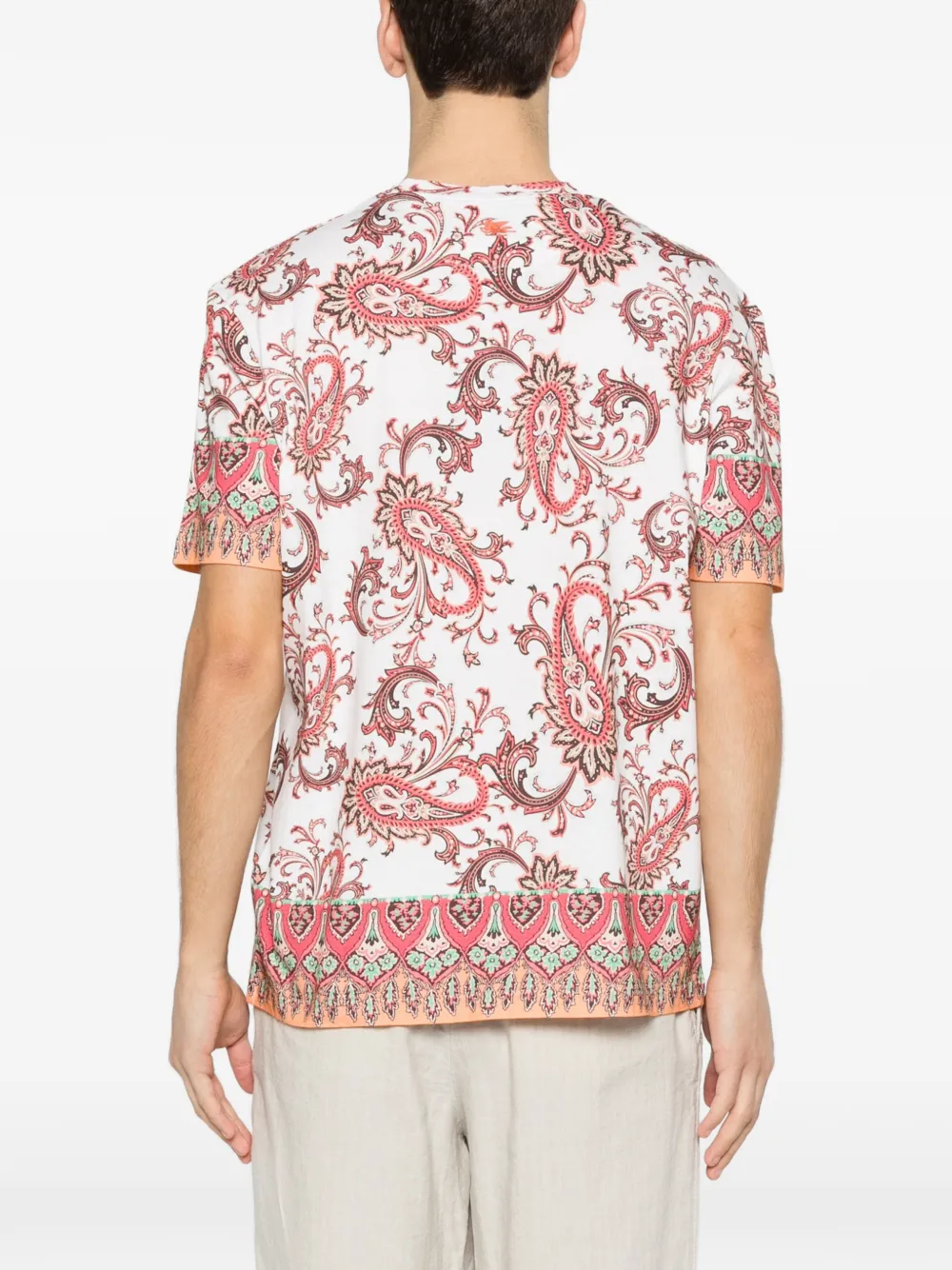 ETRO T-shirt met paisley-print Wit