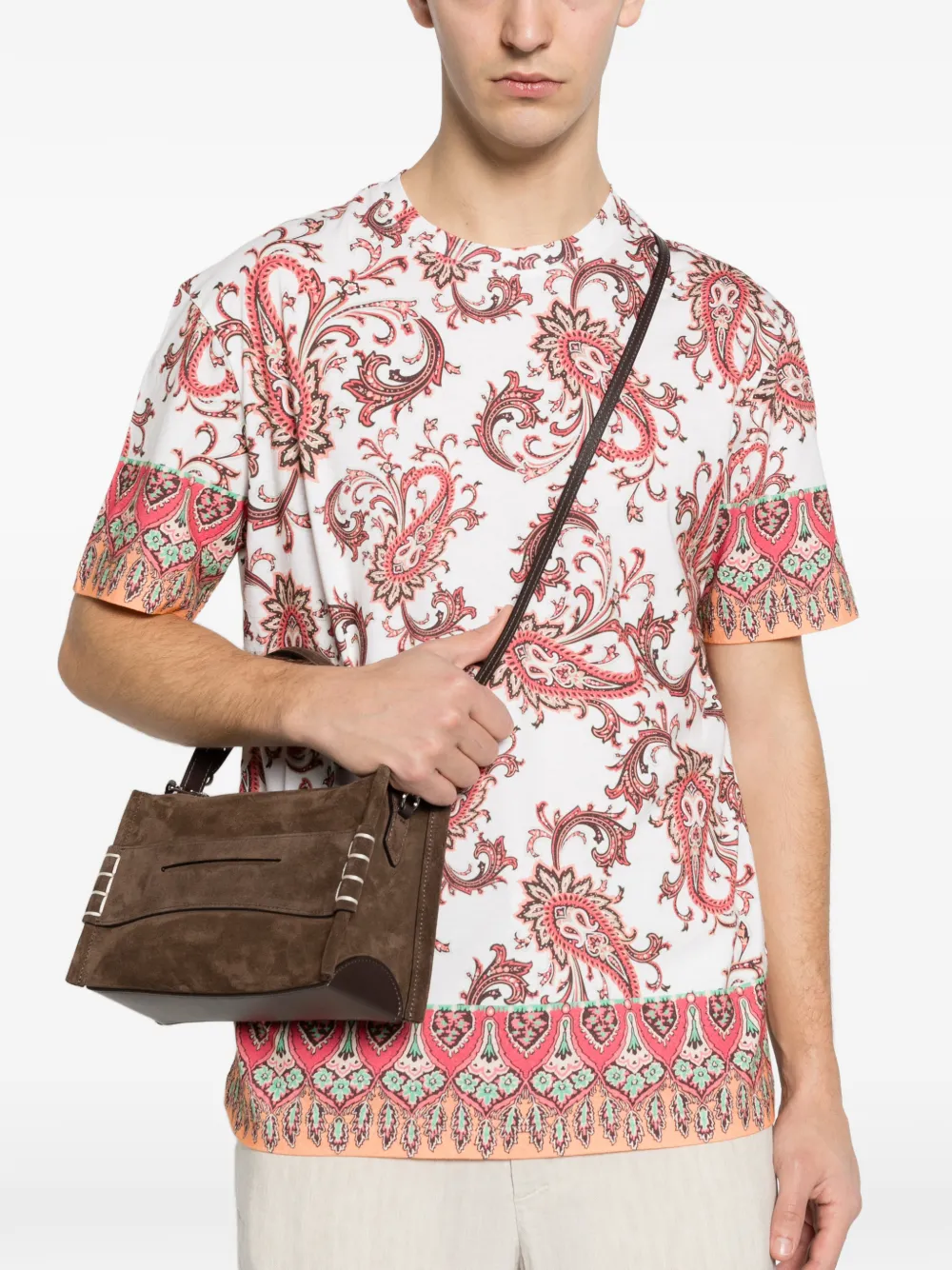 ETRO T-shirt met paisley-print Wit